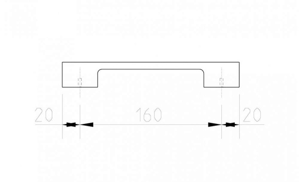 картинка Мебельная вертикальнаяпрофиль-ручка 200мм,нержавеющая сталь от магазина SEFI
