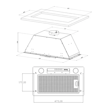 картинка Встраиваемая вытяжка Korting KHI 6631 RB от магазина SEFI