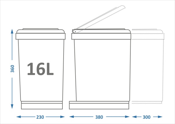 картинка Система сортировки мусора ALBIO 10 1X16 L ALVEUS, от магазина SEFI