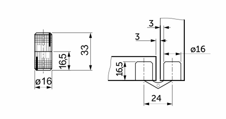картинка Петля цилиндрическая d16мм золото AKS от магазина SEFI