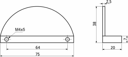 картинка Ручка меб. скоба алюм. FUN 64, черный матовый брашированный, AKS от магазина SEFI