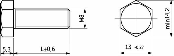 картинка Болт с шестигранной головкой М8*100 полн. резьба, цинк (1кг=27шт) от магазина SEFI