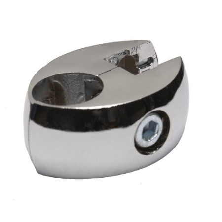 картинка Соединитель стекло/плита к трубе d25 (550) одинарный (с вкладышами), вакуумное хромирование AKS от магазина SEFI