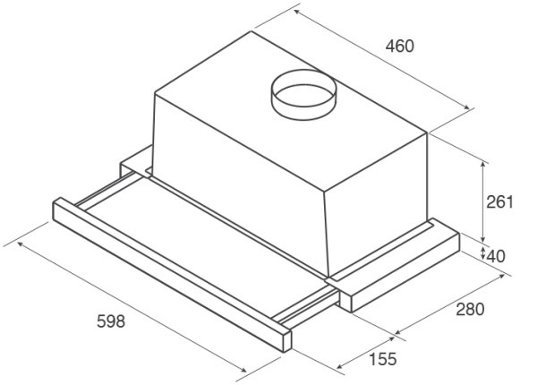 картинка Вытяжка JETAIR BETTA 60/GR/BK GL LED от магазина SEFI