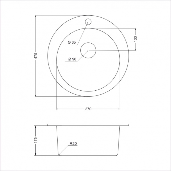 картинка Мойка EMAR 1475.C, цвет Берилл от магазина SEFI