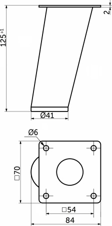 картинка Опора меб. конусная TOWER h125 наклонная, структура дерево AKS от магазина SEFI