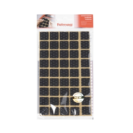 картинка Подкладка самоприлипающая фетровая прорезиненная 15 х 15мм (1упак.=45шт), черная, Folmag от магазина SEFI