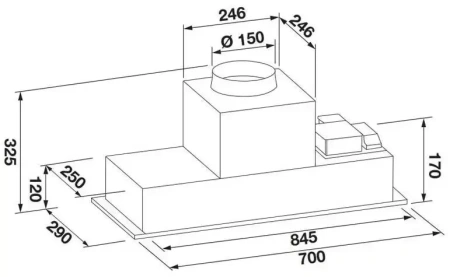 картинка Встраиваемая вытяжка Fulgor Milano FBHD 700 PT X от магазина SEFI
