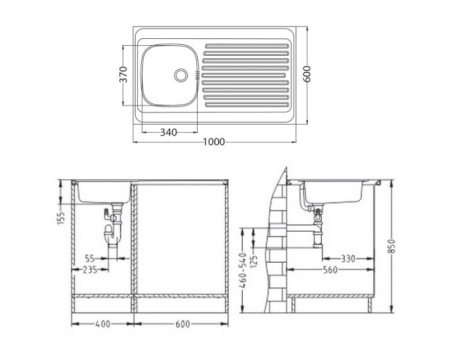 картинка Мойка ALVEUS CLASSIC 70 NAT 1000X600 в комплекте с сифоном 1011717, от магазина SEFI
