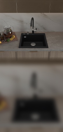 картинка Мойка Rivelato ZENO 5650 1-чаш 560*500 Черн.глубокий 503 от магазина SEFI