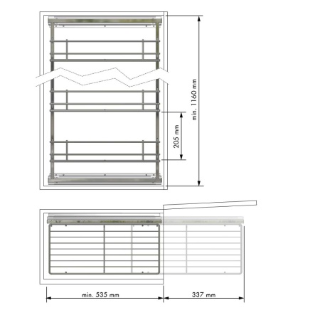 картинка Бутылочница BELLA на распашной фасад для высоких шкафов, 200 мм, хром от магазина SEFI