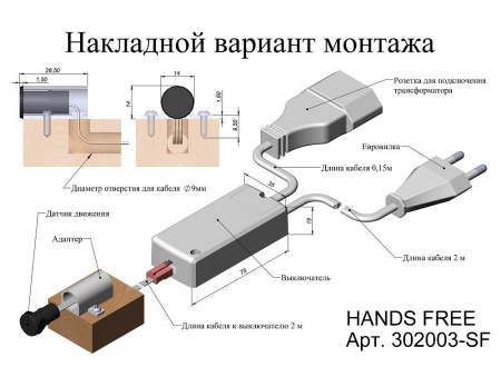 картинка Сенсорный выключатель HANDS FREE с датчиком грязные руки от магазина SEFI