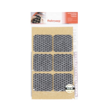 картинка Подкладка самоприлипающая фетровая прорезиненная 40 х 40мм (1упак.=6шт), серая, Folmag от магазина SEFI