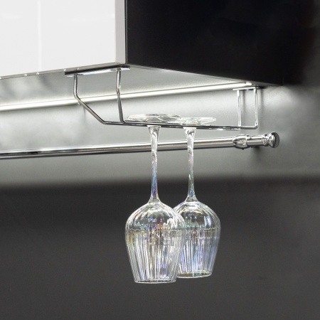 картинка Держатель подвесной для бокалов однорядный 340*65*114, хром AKS от магазина SEFI