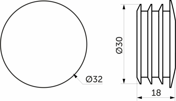 картинка Заглушка трубы d32 (607А), хром AKS от магазина SEFI