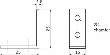 картинка Уголок металлический FSC-04 25х25х15 (1,5), белый цинк (уп/10шт) AKS от магазина SEFI