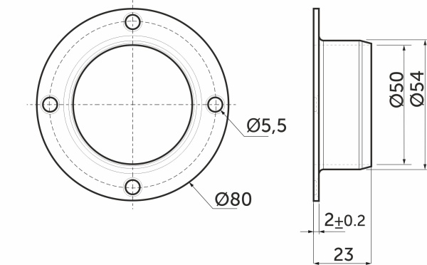картинка Крепление (розетка) трубы d50, хром AKS от магазина SEFI