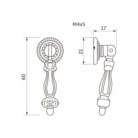 картинка Ручка меб. КАПЛЯ, состаренное серебро AKS от магазина SEFI