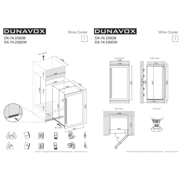картинка Винный шкаф Dunavox  DX-74.230DB от магазина SEFI