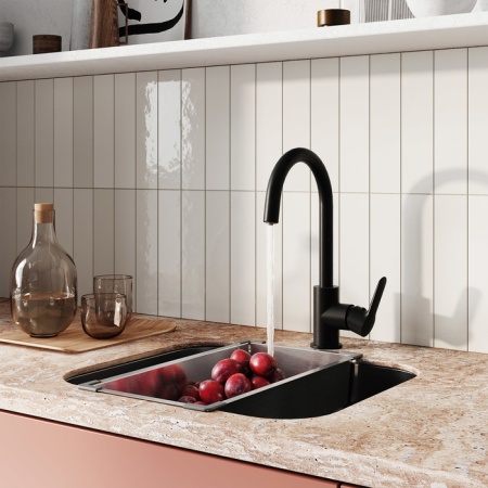 картинка Смеситель для кухни с каналом для фильтрованной воды, черный, Cuba, IDDIS, CUBBLFJi05 от магазина SEFI