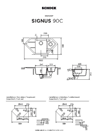 картинка Кухонная мойка SCHOCK SIGNUS 90C CRISTADUR серебристый камень от магазина SEFI