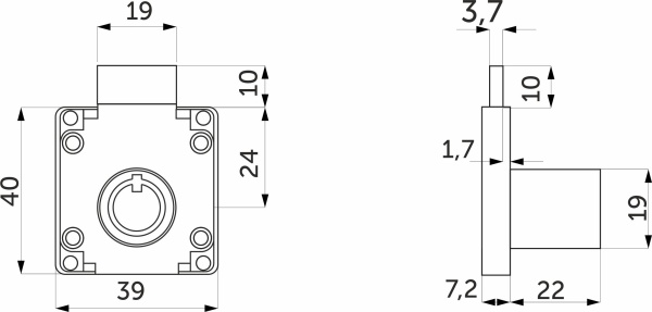 картинка Замок для распашной двери механический 138 AKS c тубулярным (круглым) ключом от магазина SEFI