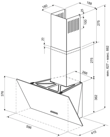 картинка Вытяжка Krona GABRIELE 600 white S от магазина SEFI