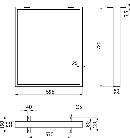 картинка Подстолье THOR h720 L-595, черный AKS (1компл=2шт) от магазина SEFI