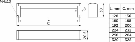 картинка Ручка меб. скоба мет. А120 128 инокс AKS от магазина SEFI