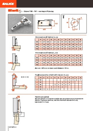 картинка Петля SILENTIA+ 700, 110° от магазина SEFI