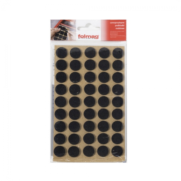 картинка Подкладка самоприлипающая фетровая d15мм (1лист-45шт) черная Folmag от магазина SEFI