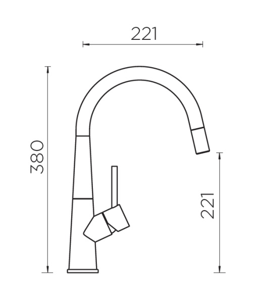 картинка Кухонный смеситель SCHOCK CONOS-D нержавеющая сталь от магазина SEFI