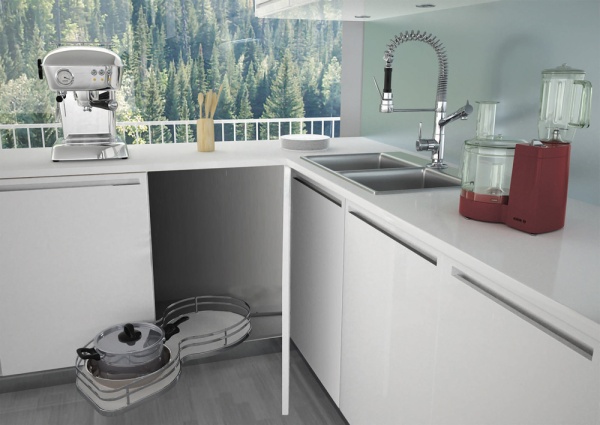 картинка Карусель Nuvola Solo NEW с 1-й полкой левая в шкаф 600мм, плоский пруток infinity line от магазина SEFI