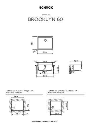 картинка Кухонная мойка SCHOCK BROOKLYN 60 CRISTALITE оникс от магазина SEFI