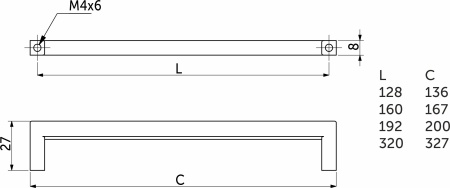 картинка Ручка меб. скоба мет. SKYLINE 160 черный матовый, AKS тип 2 от магазина SEFI