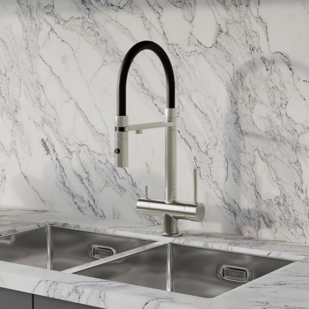 картинка Смеситель для кухни с фильтром и гибким изливом, сатин, Ace, IDDIS, ACEBNFFi05 от магазина SEFI