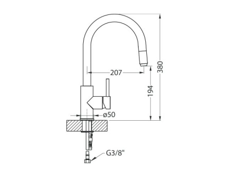 картинка Смеситель для мойки ALVEUS DELOS - P G55 BEIGE, от магазина SEFI