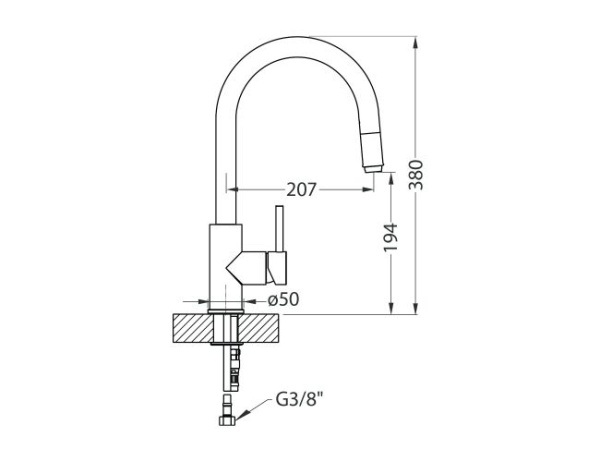 картинка Смеситель для мойки ALVEUS DELOS - P G55 BEIGE, от магазина SEFI