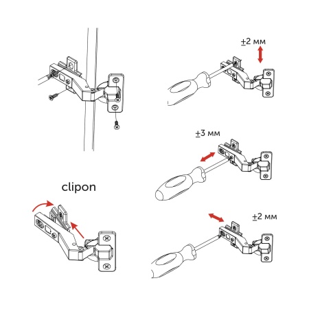 картинка Петля угловая 30° с доводчиком 45мм h0 clip-on AKS от магазина SEFI