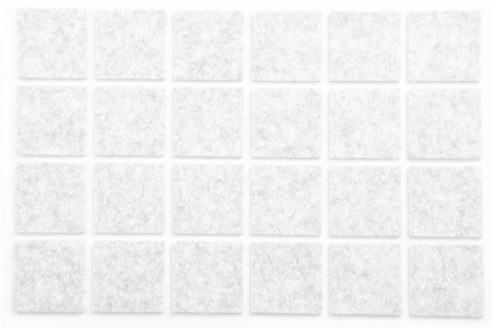 картинка Подкладка самоприлипающая фетровая 25х25мм (1лист-36шт) белая AKS от магазина SEFI