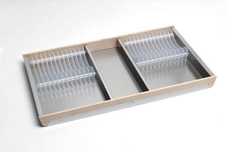 картинка Лоток для сушки посуды Cassetto Dispensa Portapiatti 90 B50 нерж.сталь+бук от магазина SEFI