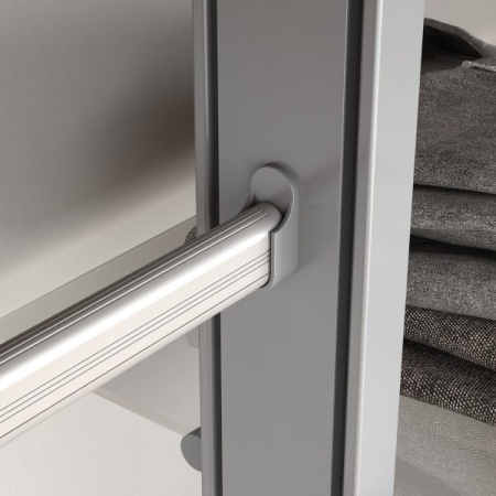 картинка Комплект держателей для штанги Tubo, монтаж к боковинам корпуса. Цвет - алюминий. магазин SEFI являющийся официальным дистрибьютором в России  картинка Комплект держателей для штанги Tubo, монтаж к боковинам корпуса. Цвет - алюминий. от магазина SEFI