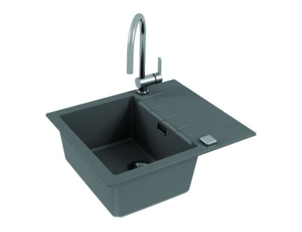 картинка Мойка ALVEUS GRANITAL CADIT 10 CONCRETE - G81 590 X 500  1X в комплекте с сифоном 1132823, от магазина SEFI