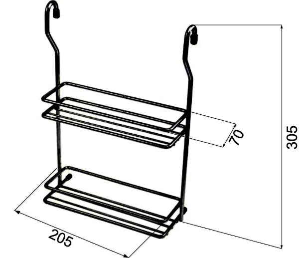 картинка Корзина на трубу d16 двойная малая CWJ116B черный AKS от магазина SEFI
