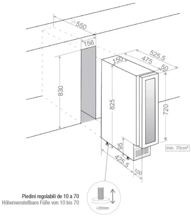 картинка Встраиваемый винный шкаф Pando PVZB 15-9 XL от магазина SEFI