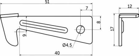 картинка Замок фиксации столешницы AKS крючок от магазина SEFI