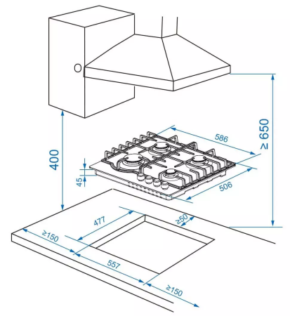 картинка Газовая варочная панель HAIER HHX-M64RNX от магазина SEFI