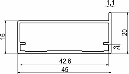 картинка Профиль алюминиевый для рамочных фасадов Z-12(Z-11) серебро (L-6000) АЛЮТЕХ (0115 . А00-D6 ) от магазина SEFI