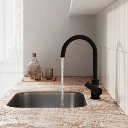 картинка Смеситель для кухни с каналом для фильтрованной воды, черный, Cuba, IDDIS, CUBBLFJi05 от магазина SEFI