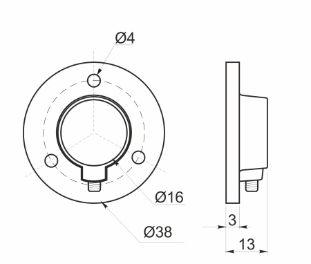 картинка Крепление (розетка) трубы d16, хром/сталь AKS от магазина SEFI